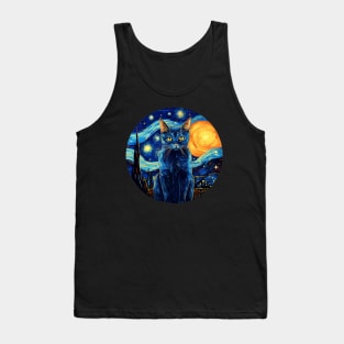 Kitty Cat, van gogh style, starry night, Post-impressionism Tank Top